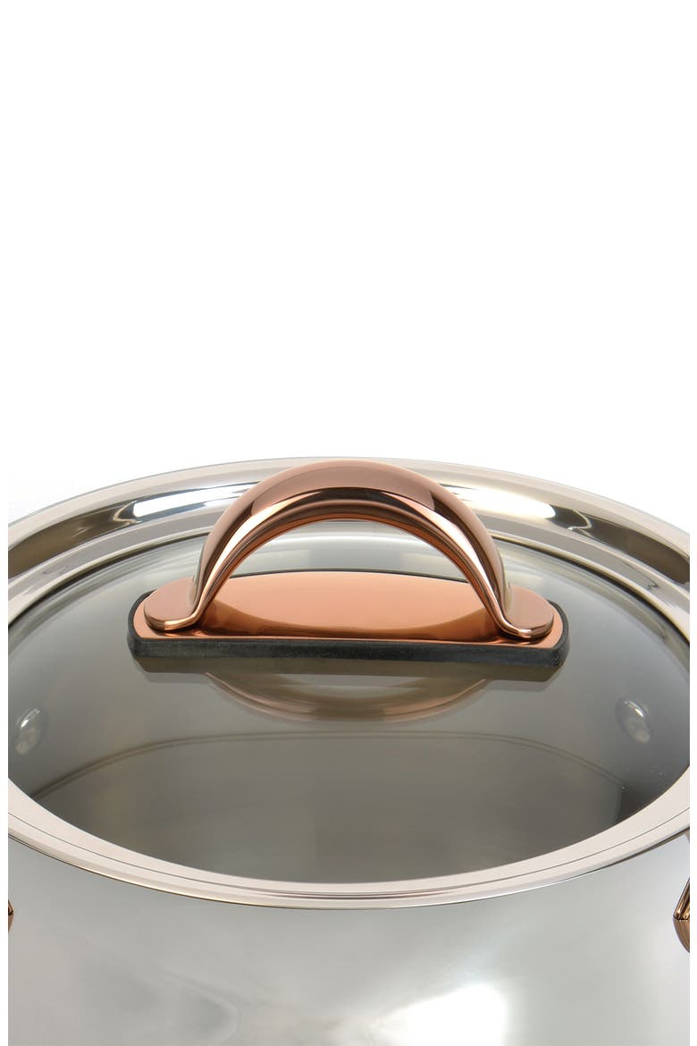 INTERNATIONAL Ouro Gold 18/10 Stainless Steel 8" Dutch Oven, Alternate, color, SILVER