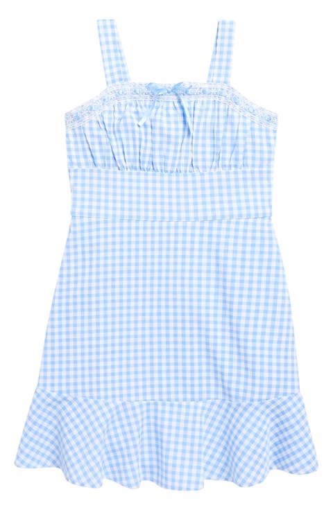 Kids' Emma Gingham Ruffle Hem Dress (Big Kid)