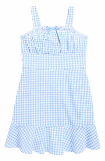 Ava & Yelly Kids' Emma Gingham Ruffle Hem Dress