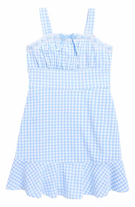 Ava & Yelly Kids' Emma Gingham Ruffle Hem Dress