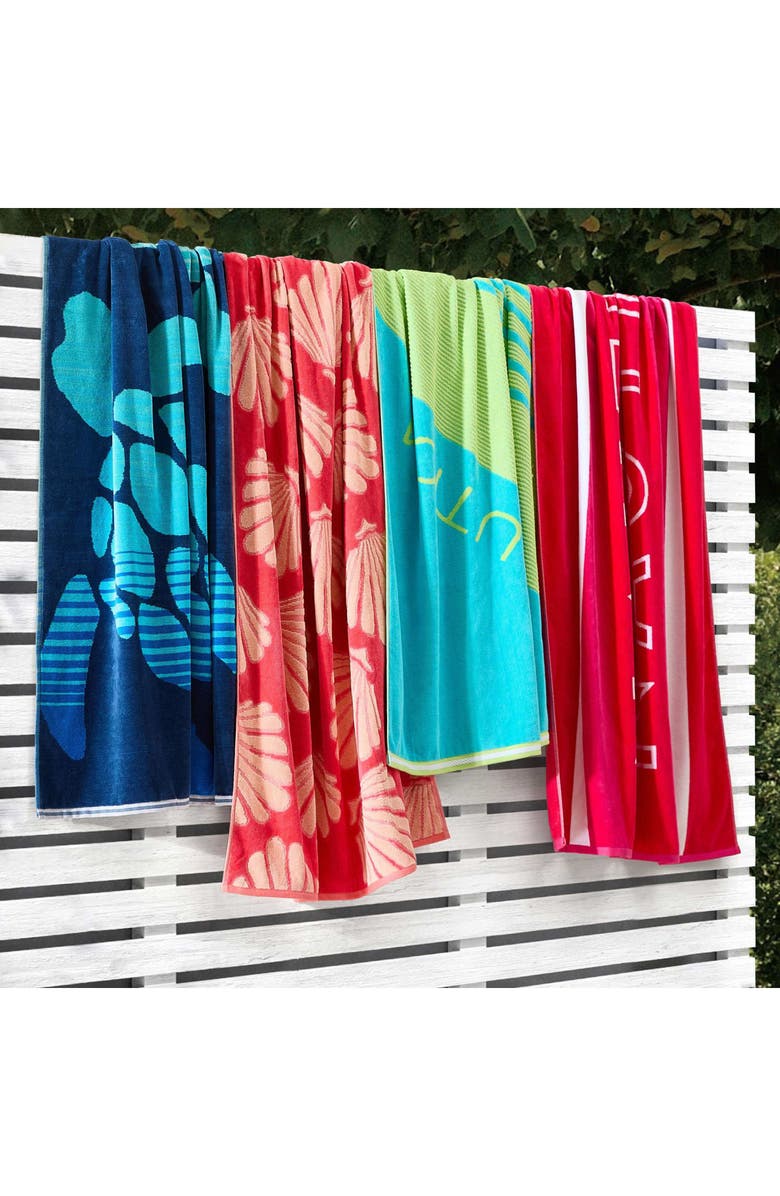 Nautica Set of 2 Cotton Blend Terry Beach Towels, Alternate, color, Dark Blue