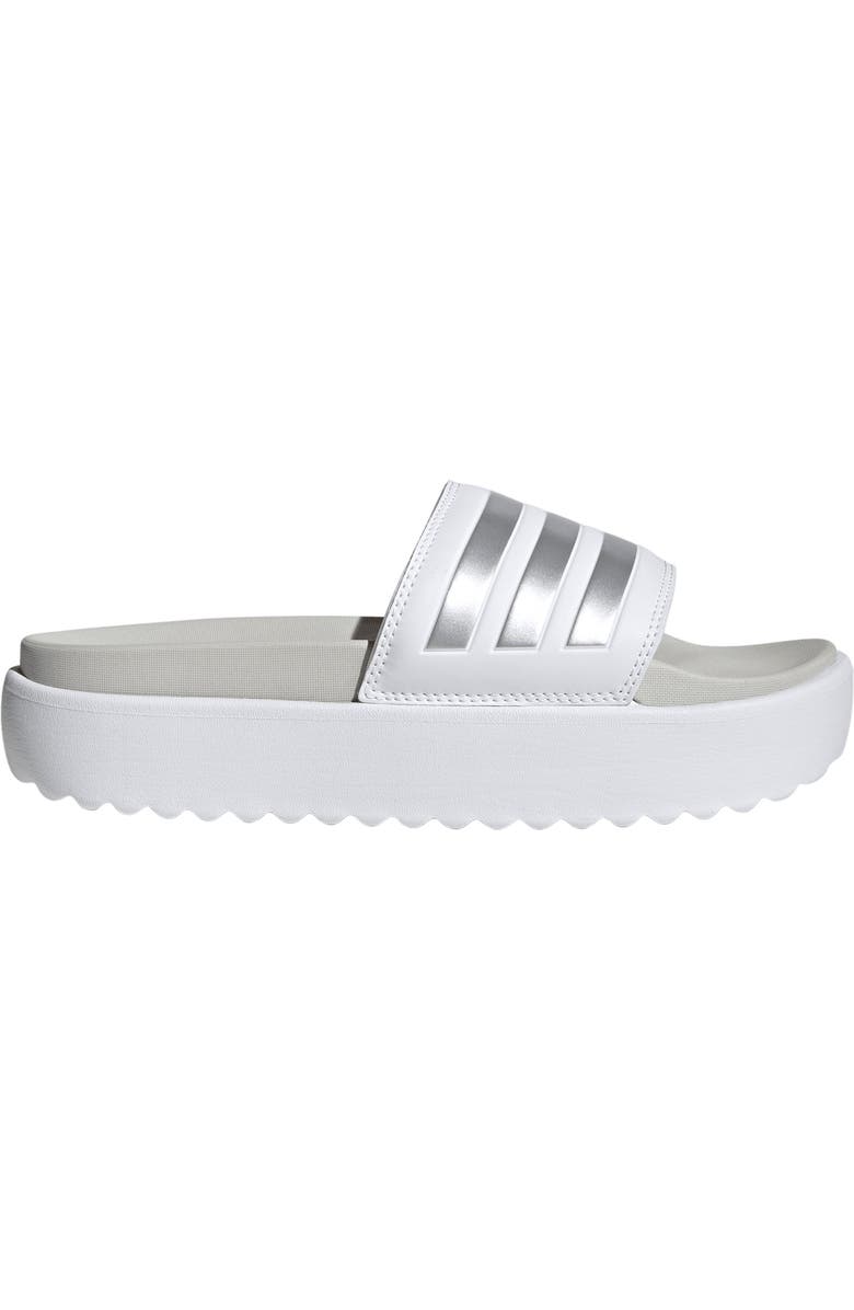 adidas Adilette Sandal, Main, color, White/ Met./ Grey One