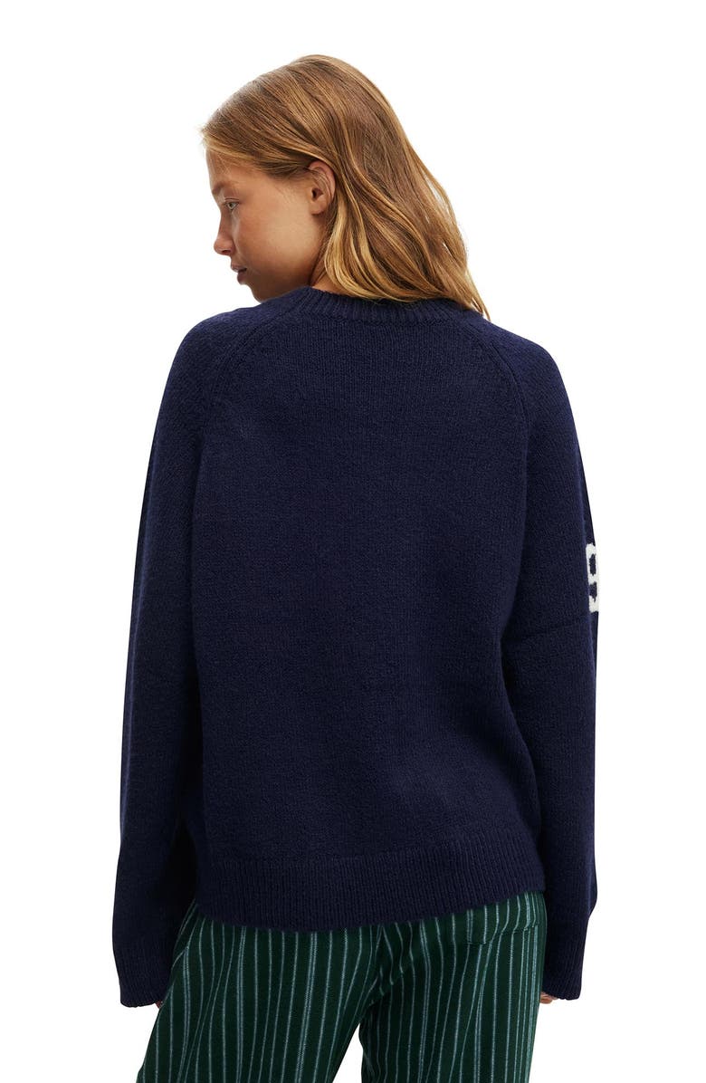 COTTON ON BODY Women's Chunky Knitted Jumper, Alternate, color, Navy Vision Dreamers Club
