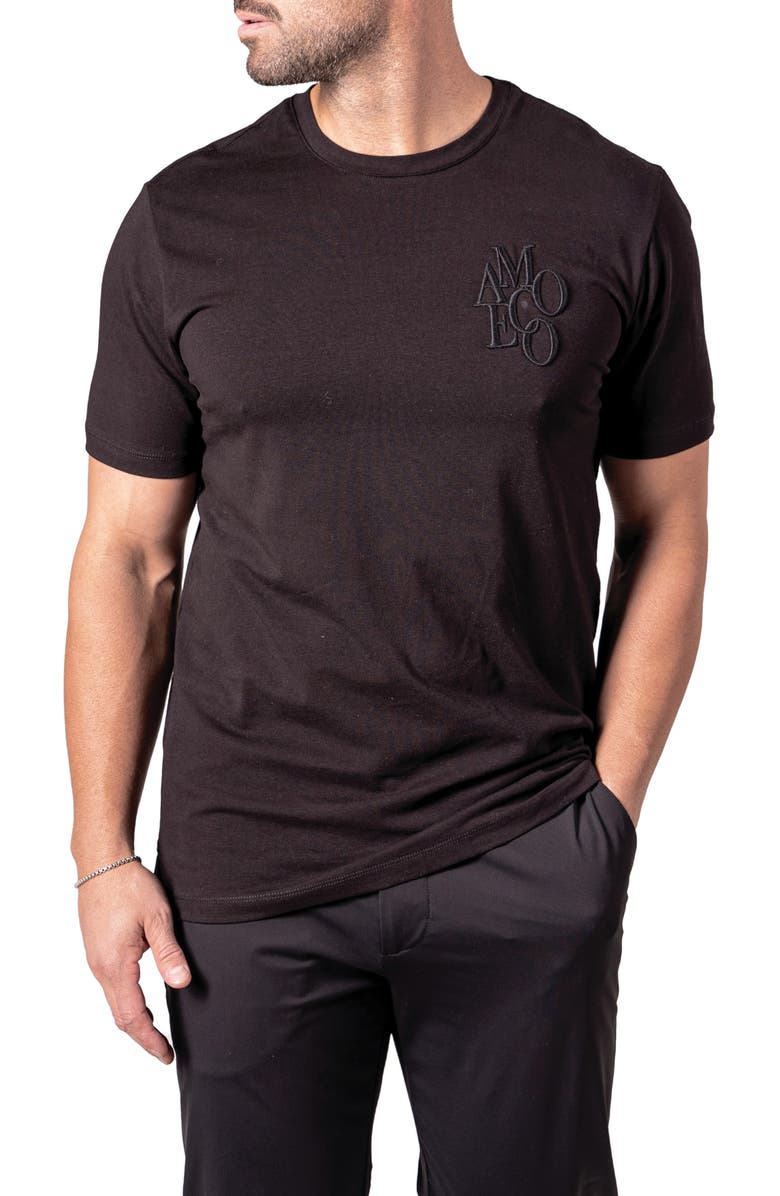 Maceoo Resistance Logo Embroidered T-Shirt, Alternate, color, Black