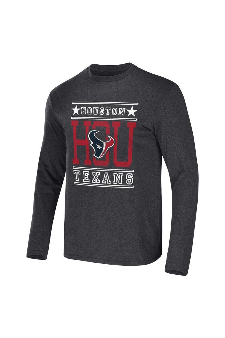 Men's NFL x Darius Rucker Collection by Fanatics Heathered Charcoal Houston Texans Long Sleeve T-Shirt, Alternate, color, Heather Charcoal
