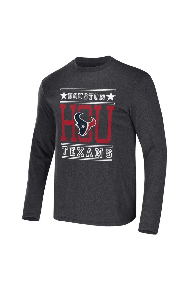 NFL X DARIUS RUCKER Men's NFL x Darius Rucker Collection by Fanatics Heathered Charcoal Houston Texans Long Sleeve T-Shirt, Alternate, color, Heather Charcoal