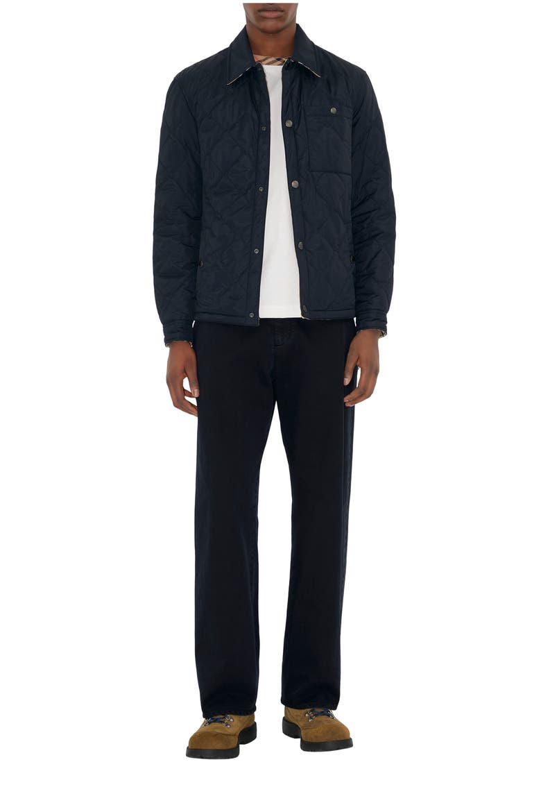 Reversible Quilted Nylon Overshirt, Main, color, Navy