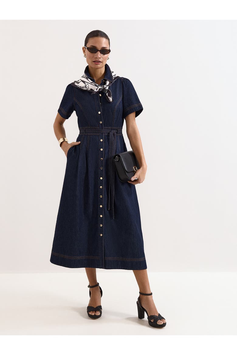 Aven Denim Dress, Main, color, Blue