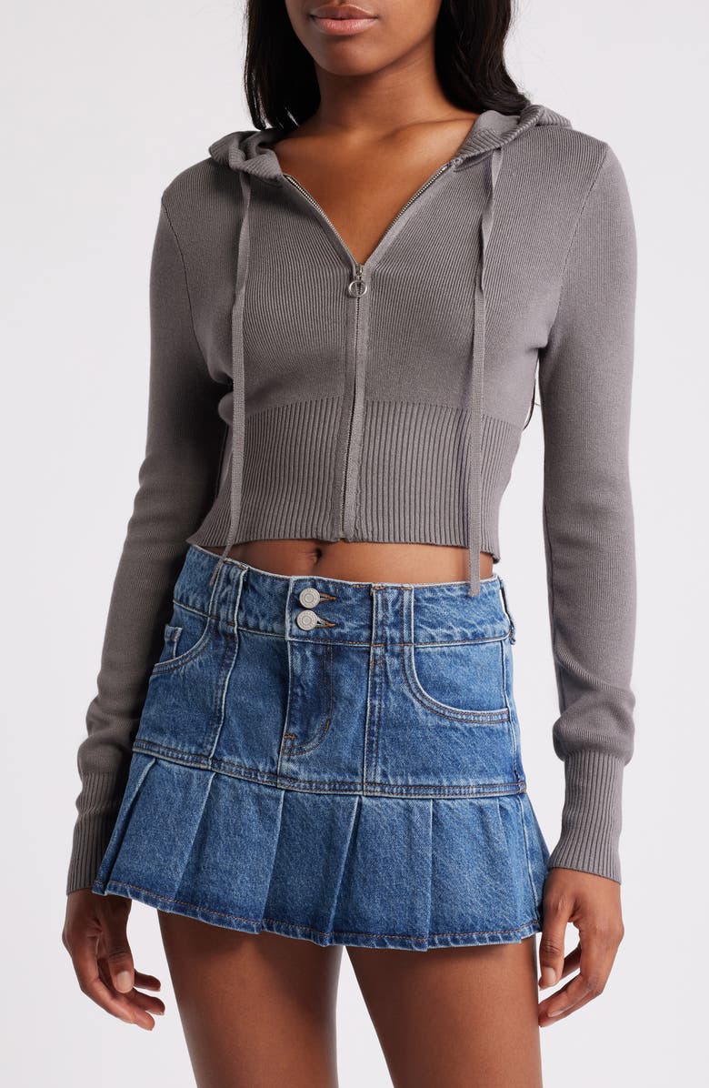 PacSun Sammi Front Zip Rib Hoodie, Main, color,
