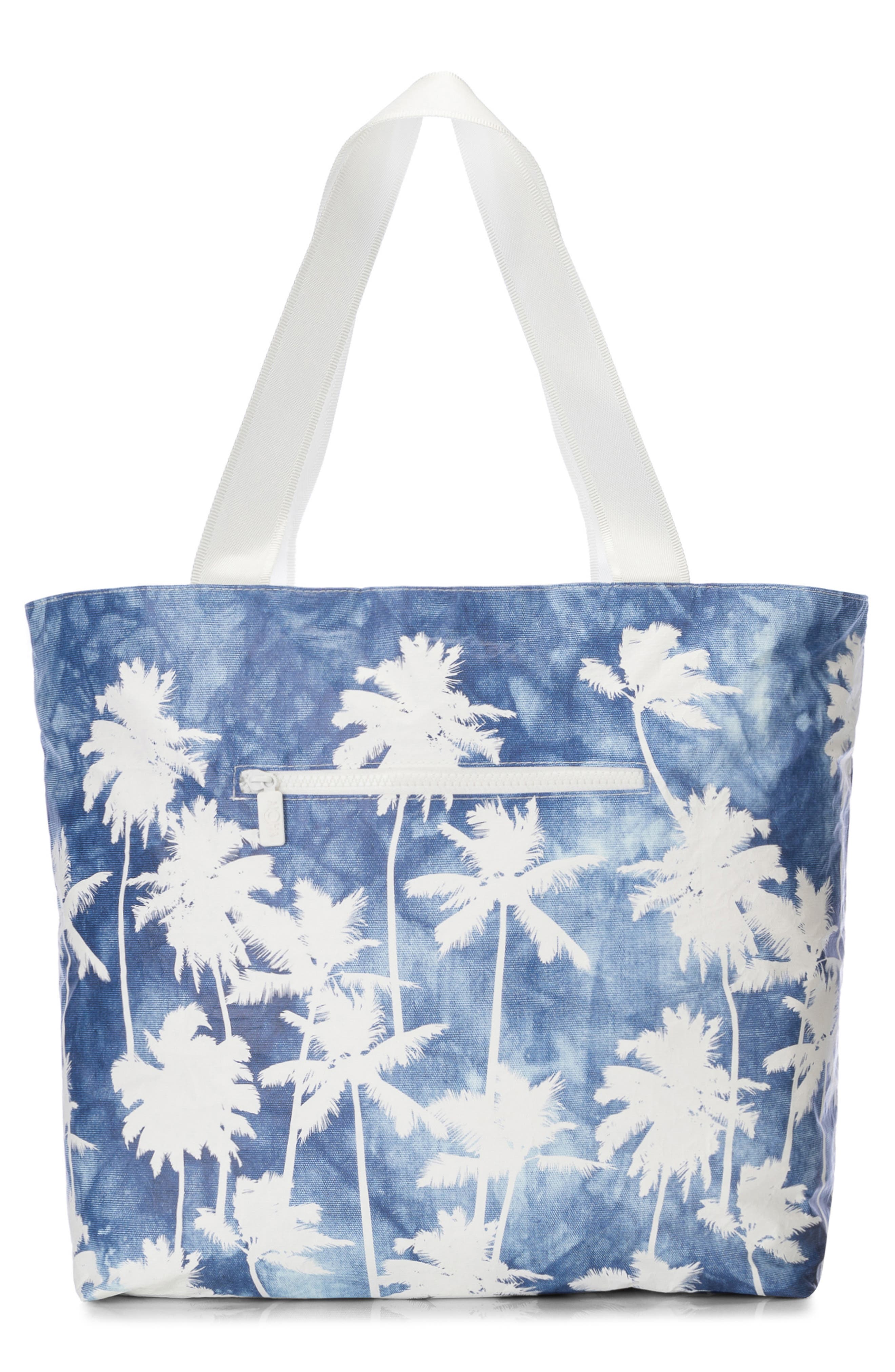 Aloha Collection Day Tripper Coco Palms Water Resistant Tote, Alternate, color, Indigo