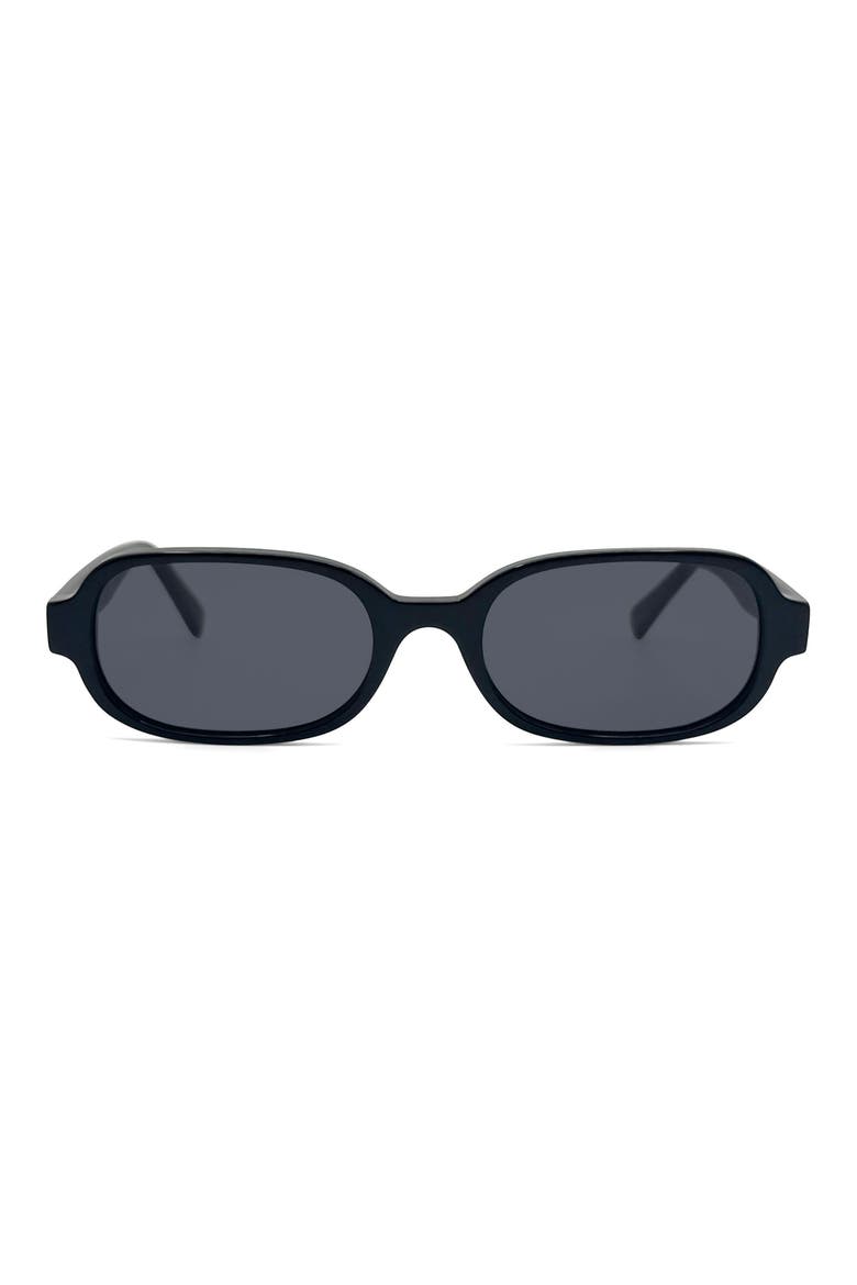 Chelsea 52mm Slim Rectangular Sunglasses, Main, color, BLACK