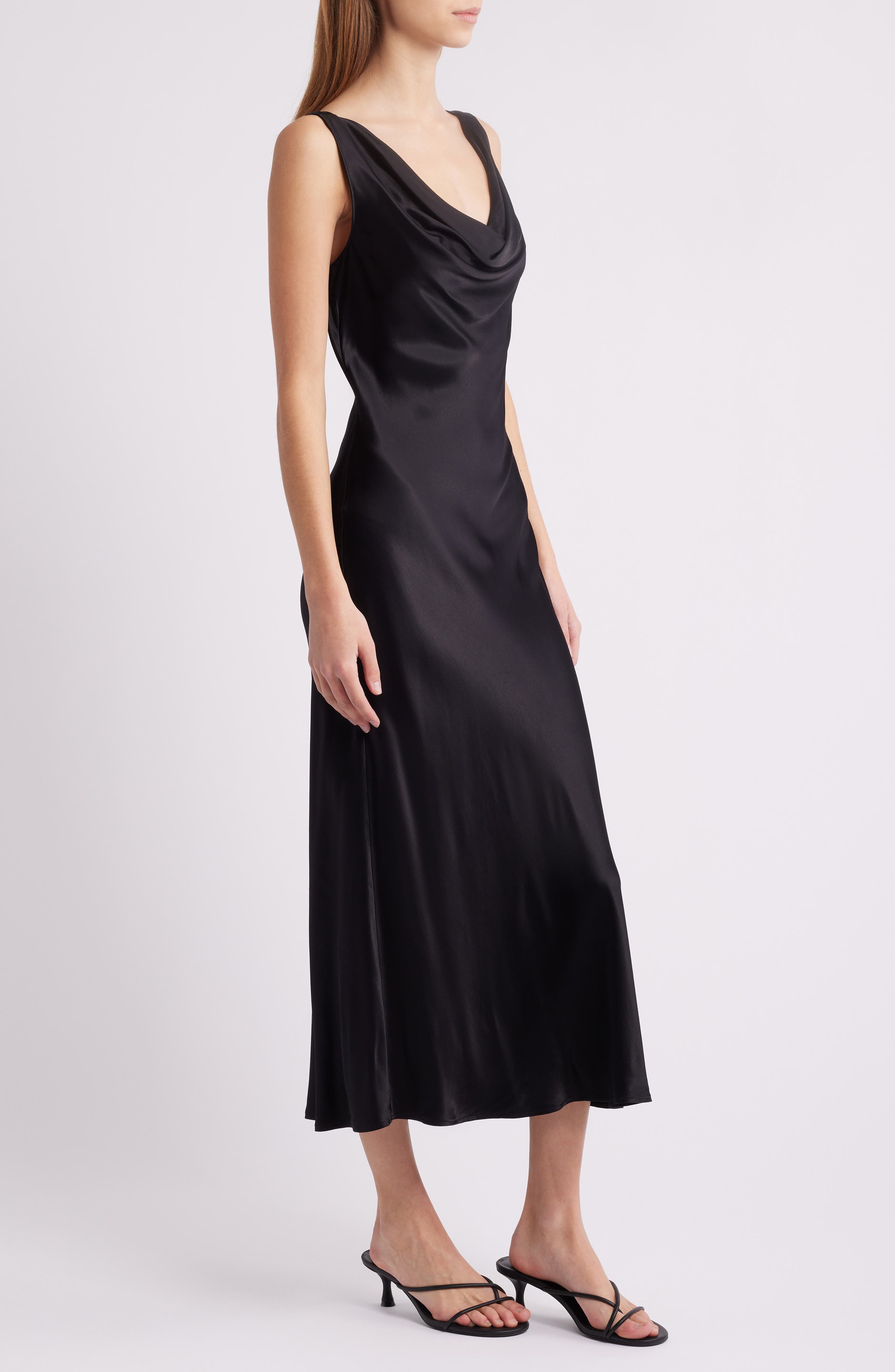 nordstrom satin dresses reviews Mademoiselle Bustier Stretch Satin Midi Dress Nordstrom
