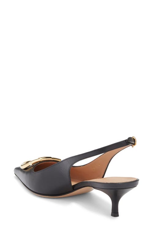 Ferragamo Deccollet Sara In Leather With Gancini Detail In Black