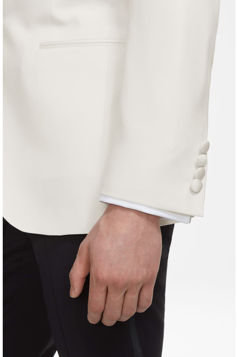Ethan Trim Fit Solid Wool Dinner Jacket, Alternate, color, CREAM