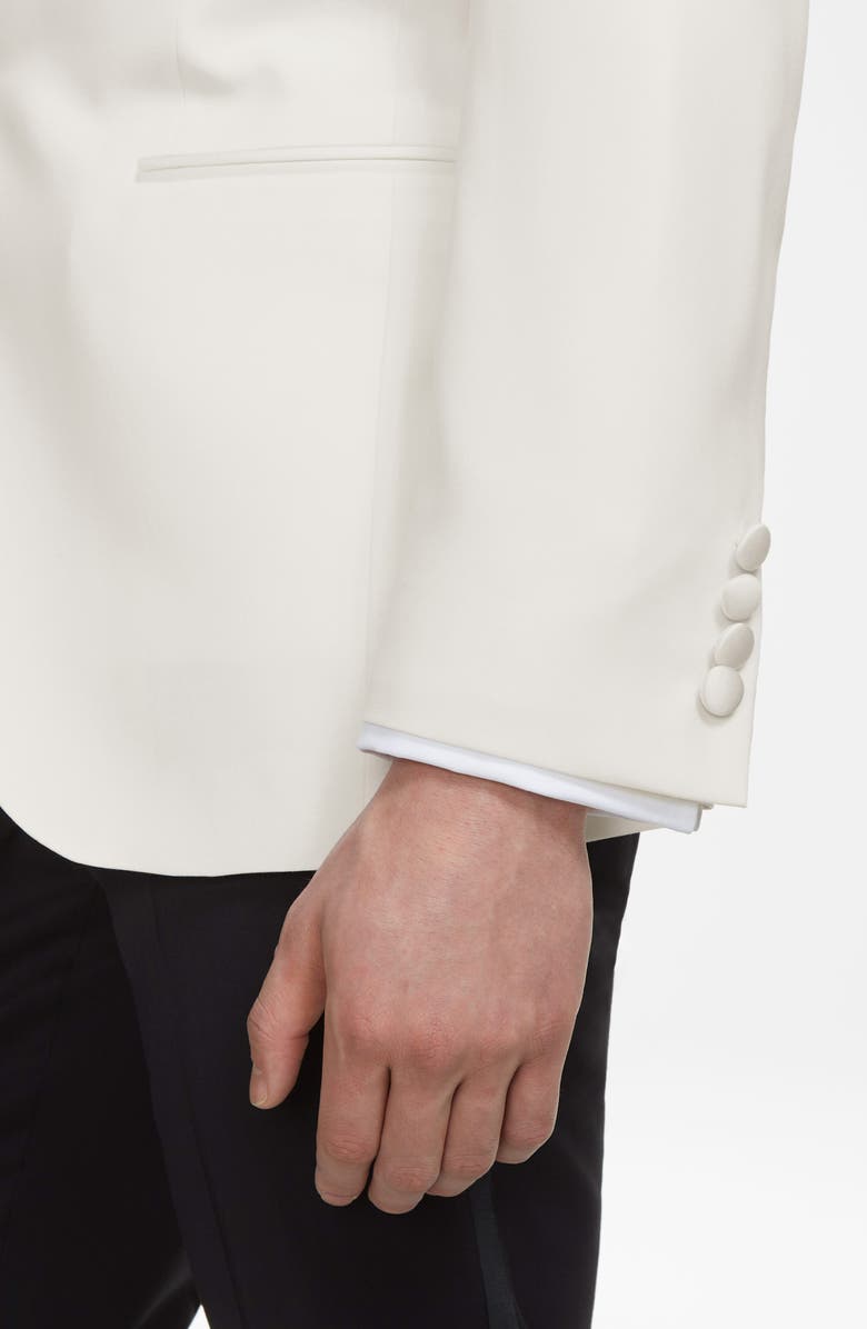 Jack Victor Ethan Trim Fit Solid Wool Dinner Jacket, Alternate, color, Cream