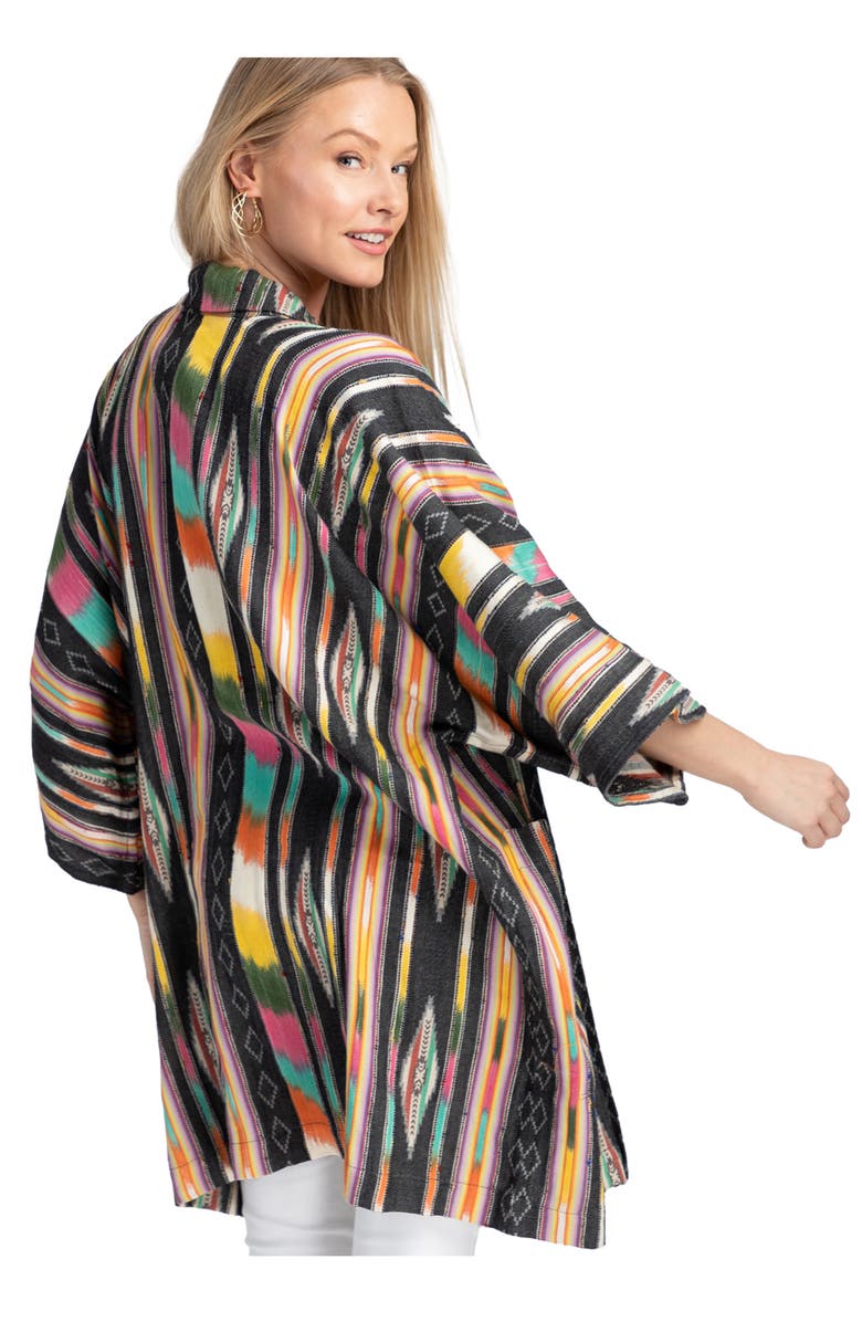 SAACHI Ikat Stripe Cardigan, Alternate, color, Black