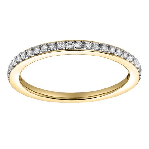 Luna 14K Gold Round Diamond Studded Eternity Band Ring - 0.25cts