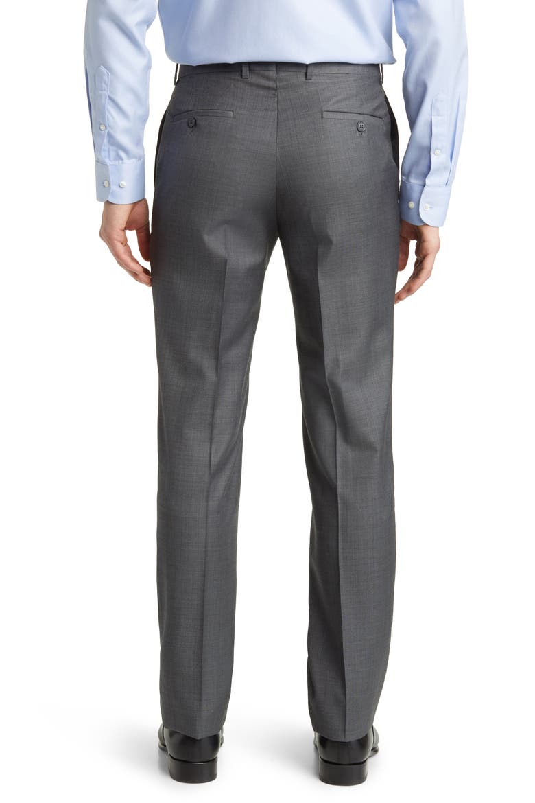 Harker Flat Front Wool Dress Pants, Alternate, color, CHARCOAL