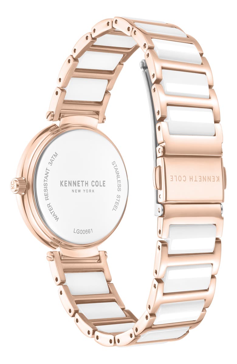 Kenneth Cole New York Classic Crystal Bracelet Watch, 34mm, Alternate, color, White