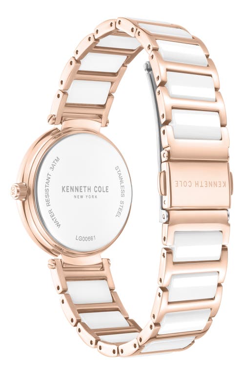 Kenneth Cole New York Classic Crystal Bracelet Watch, 34mm In White