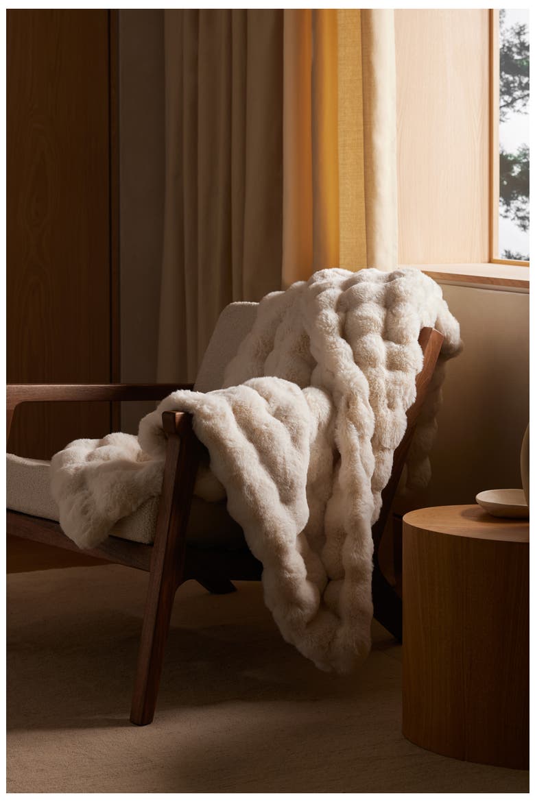 Bubble Cuddle Blanket, Alternate, color, CREME