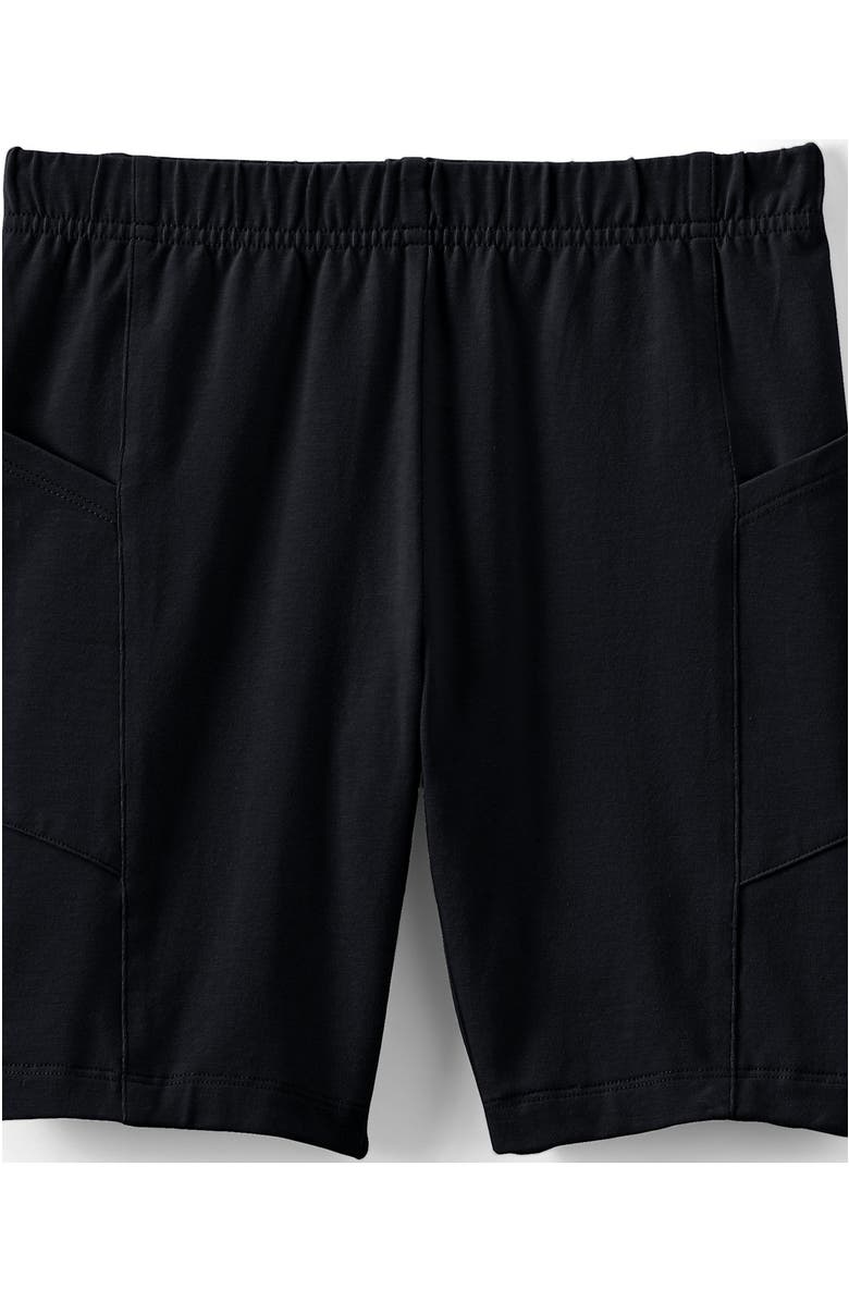 Lands
 End Girls Tough Cotton Bike Shorts, Main, color, Black