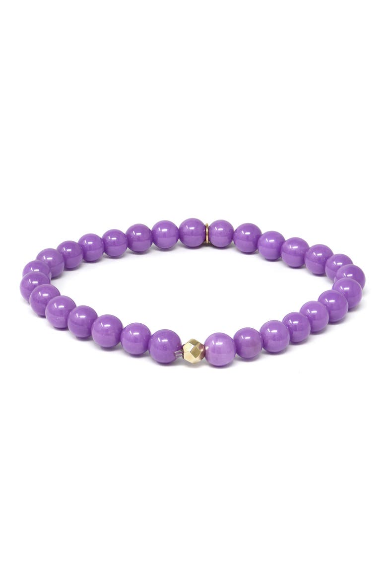 Boheme Phosphosiderite Beaded Stretch Bracelet, Main, color, PURPLE