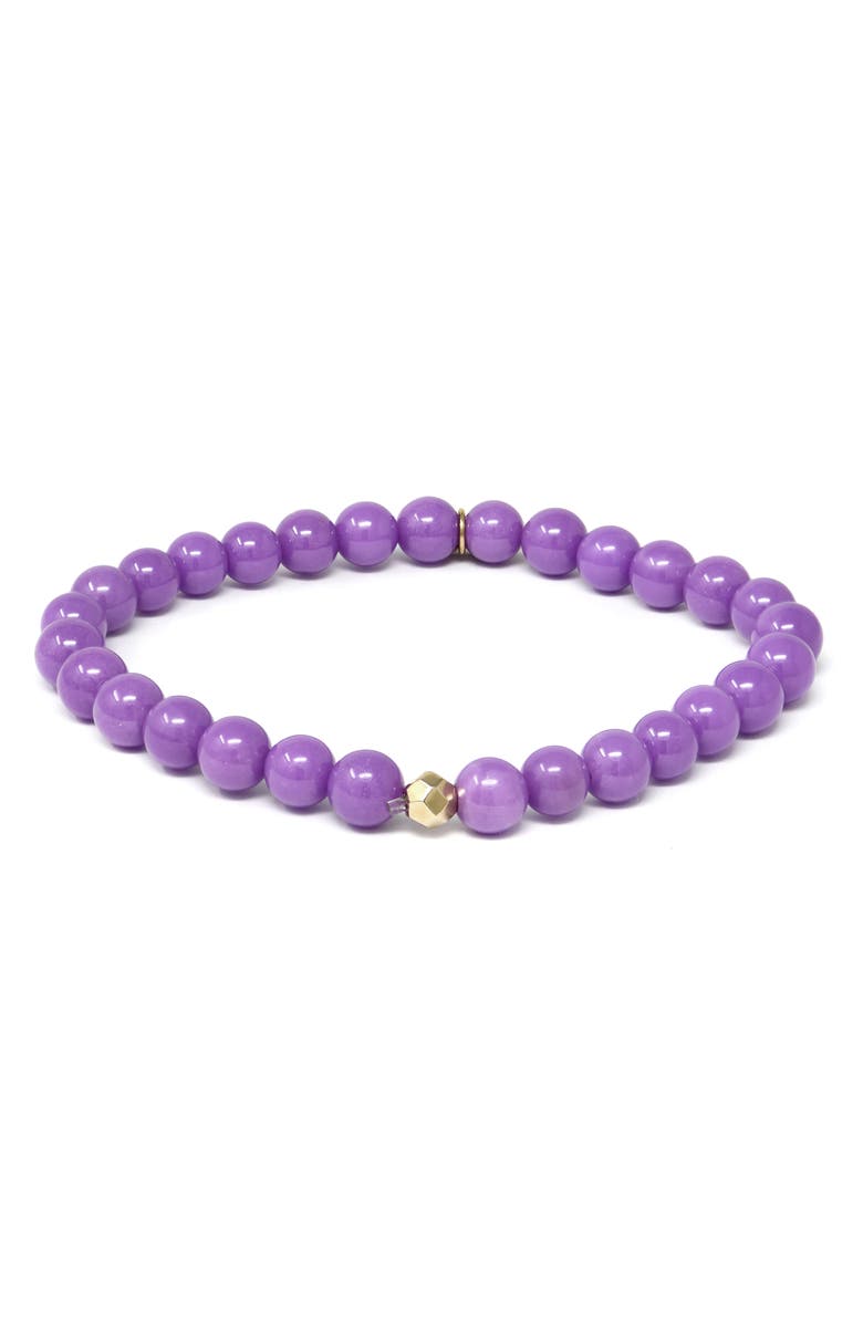 Anzie Boheme Phosphosiderite Beaded Stretch Bracelet, Main, color, Purple