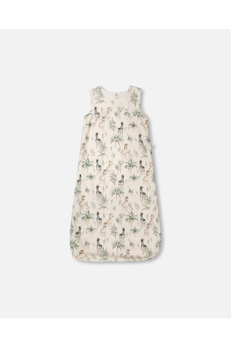 Organic Cotton Jersey Muslin Zebra Printed Sleep Sack, Main, color, Beige Zebra Print