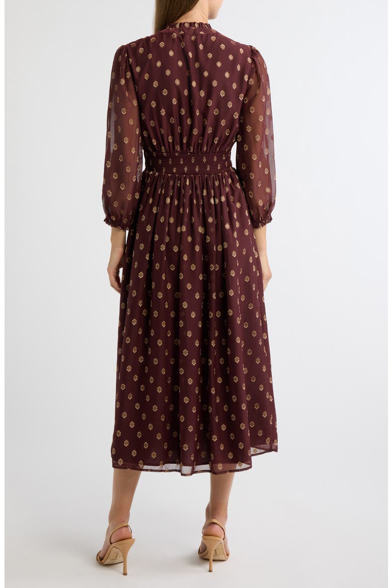 Ruffle Neck Midi Dress, Alternate, color, BOLARO