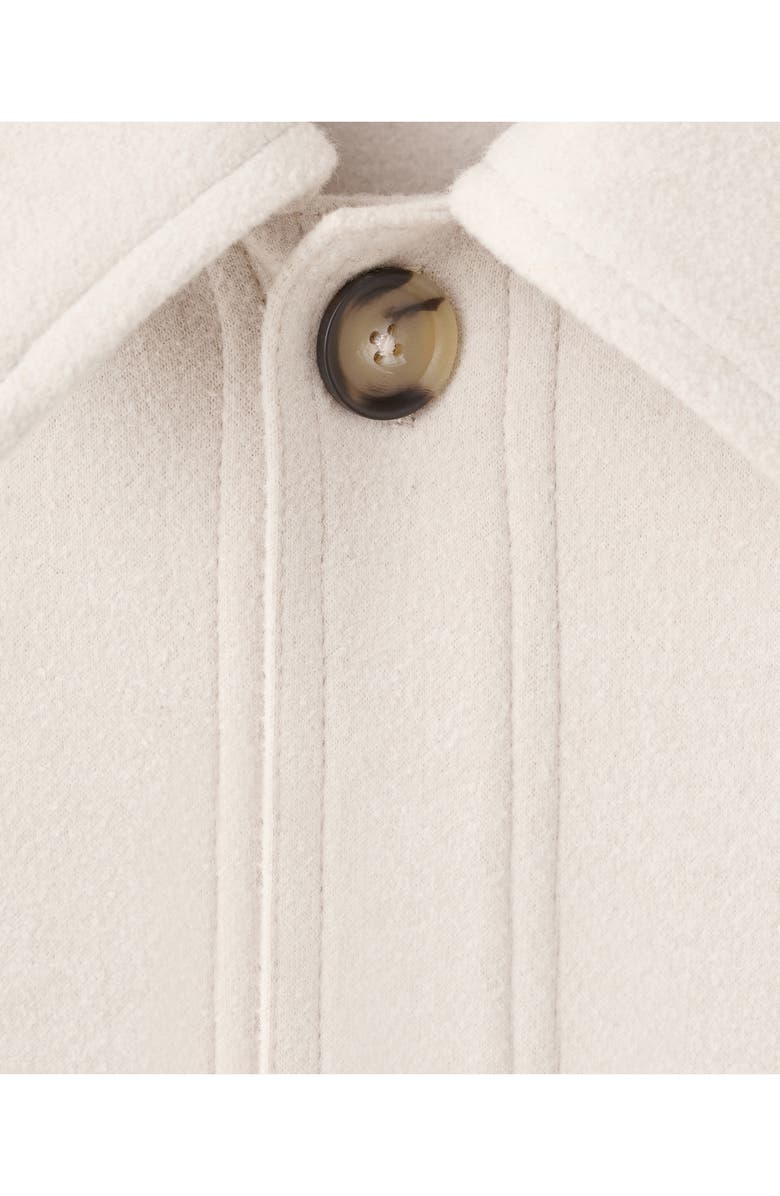 MANGO Regular Fit Flannel Overshirt, Alternate, color, Ecru