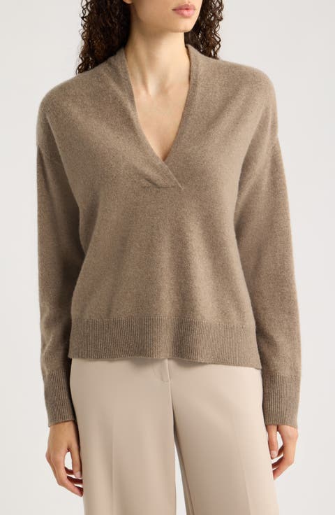 Cashmere Wrap V-Neck Sweater