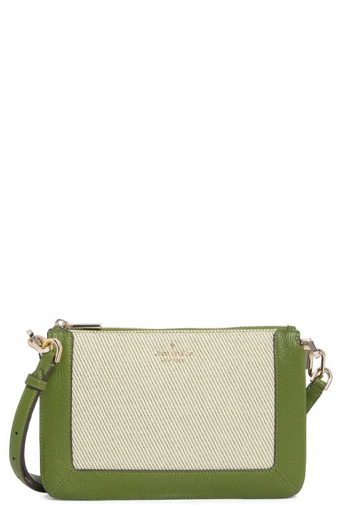 lena canvas colorblock double compartment crossbody bag