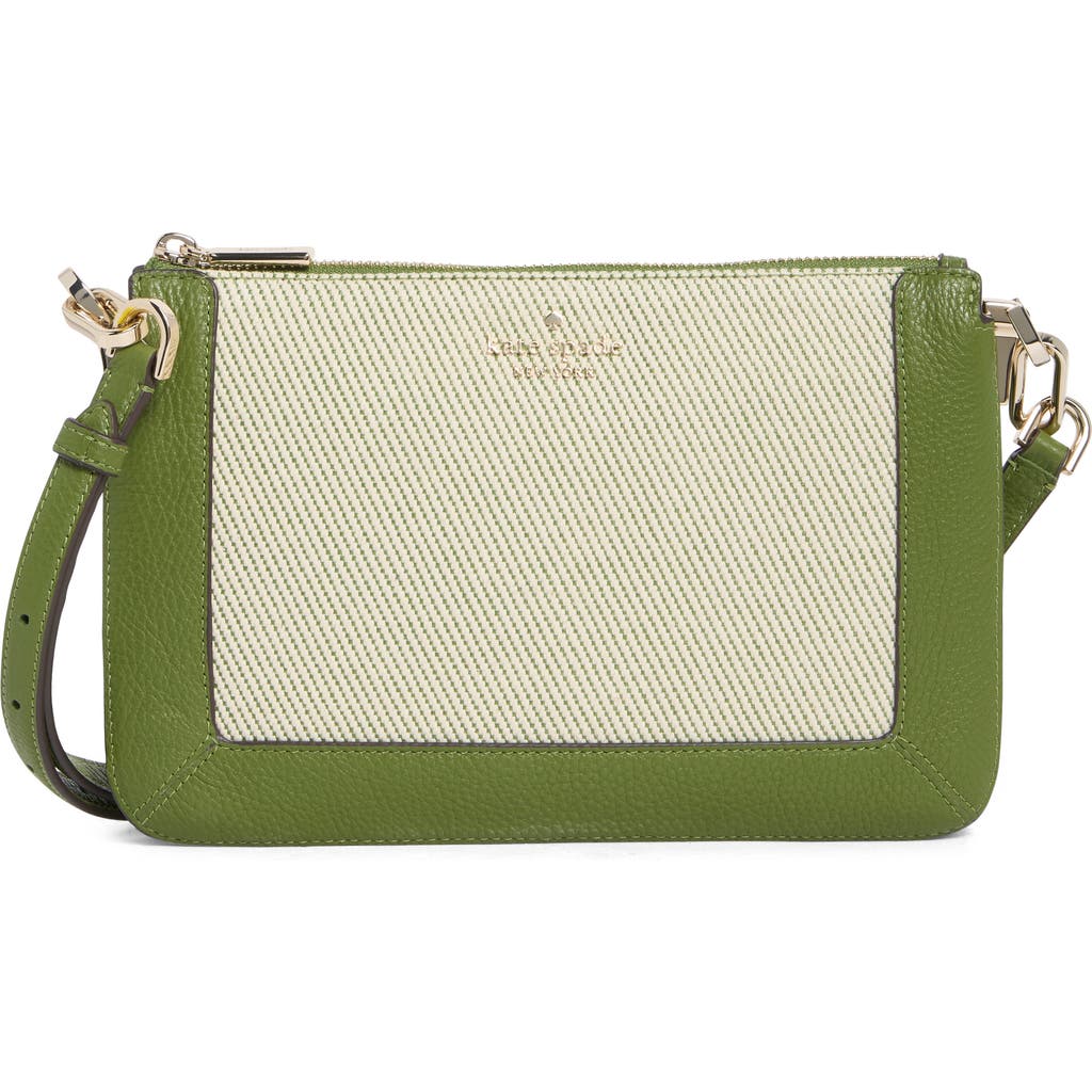 Kate Spade New York Lena Canvas Colorblock Double Compartment Crossbody Bag In Green