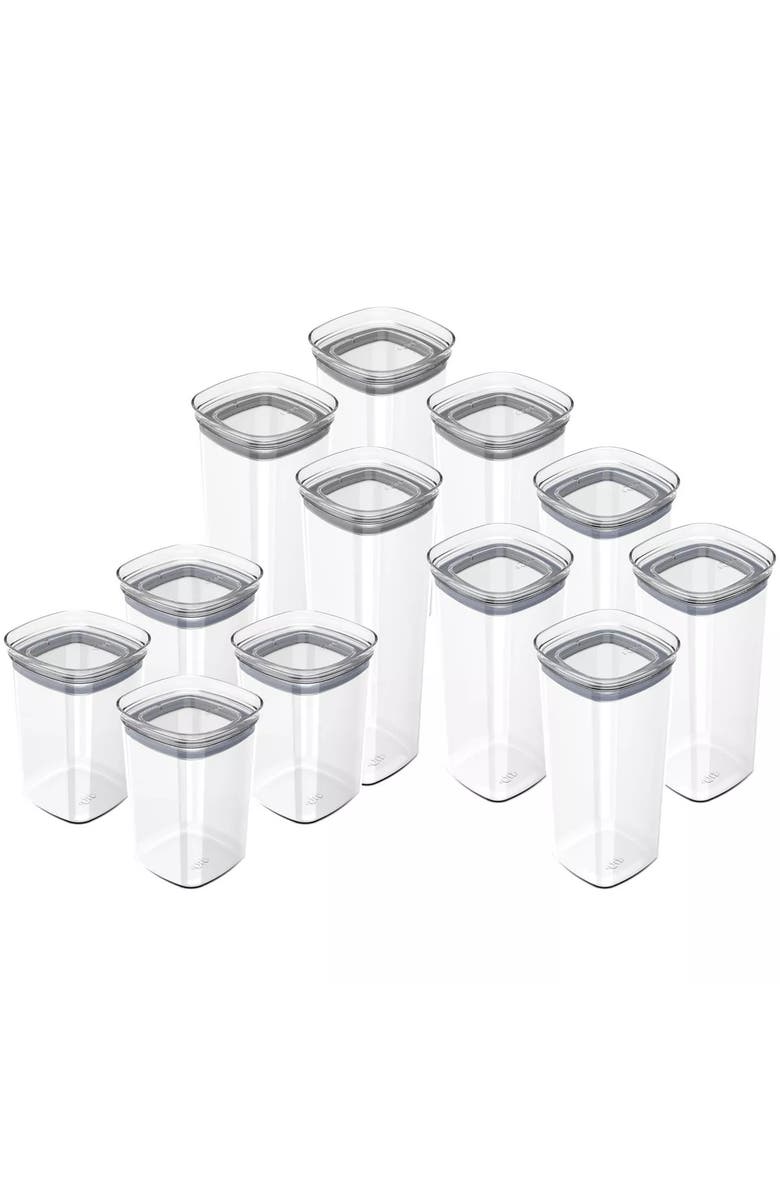 OU Airtight Clear Stackable Food Storage Container Set with Leak Proof Lid, Main, color, 