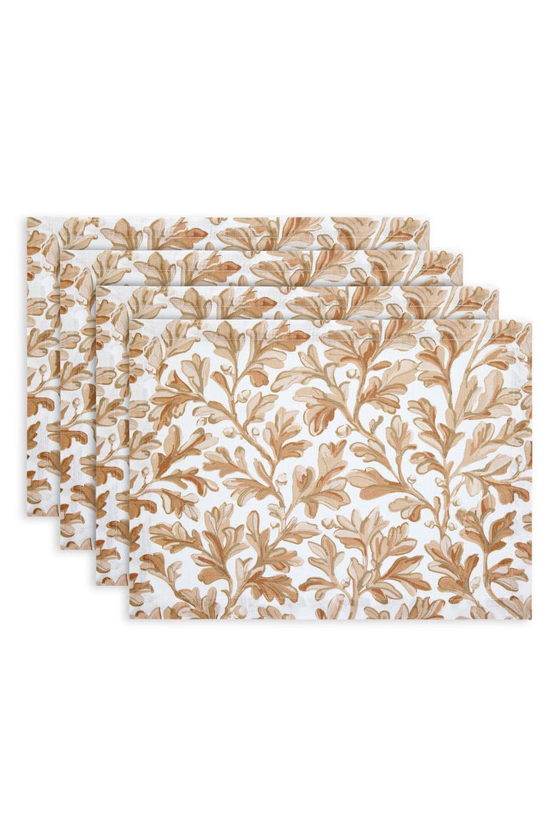 Linen Placemats Set of 4, 14 x 19" - Fallen Leaves, Main, color, Autumn