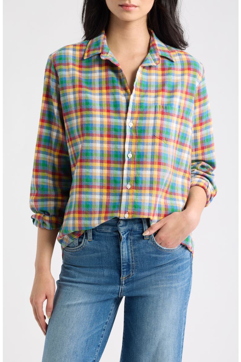 Eileen Check Cotton Flannel Button-Up Shirt, Main, color, MULTI CHECK FLANNEL