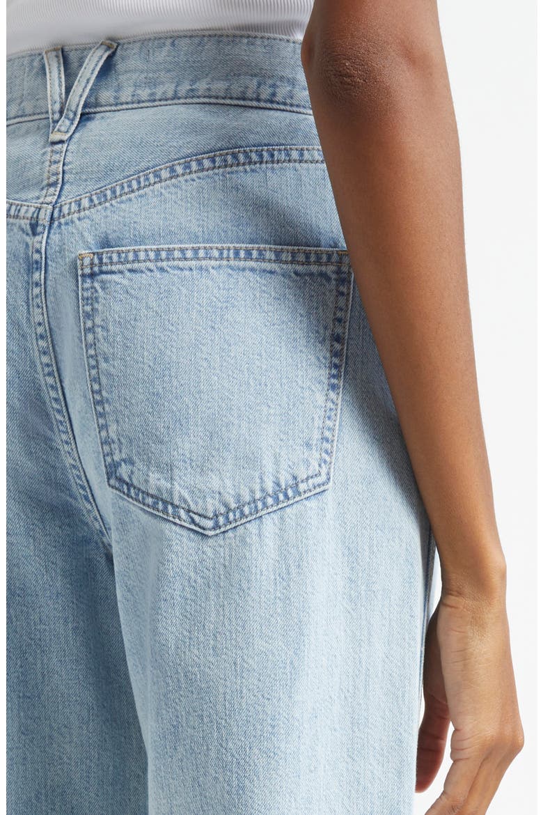 Taylor Raw Hem High Waist Ankle Wide Leg Jeans, Alternate, color, PALE STONE