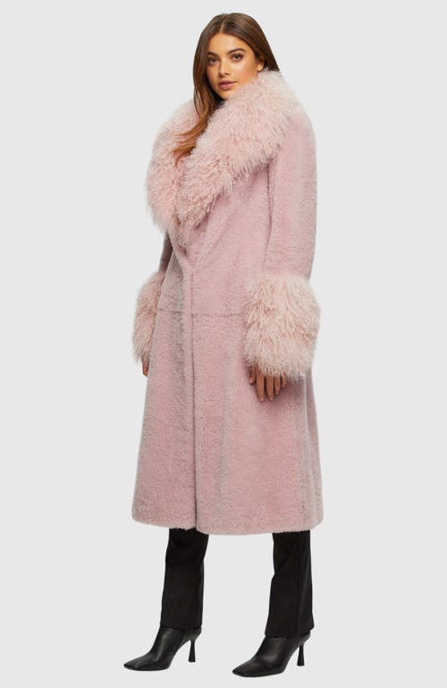 Gorski Mixed-fur Long Stroller Coat In Pink