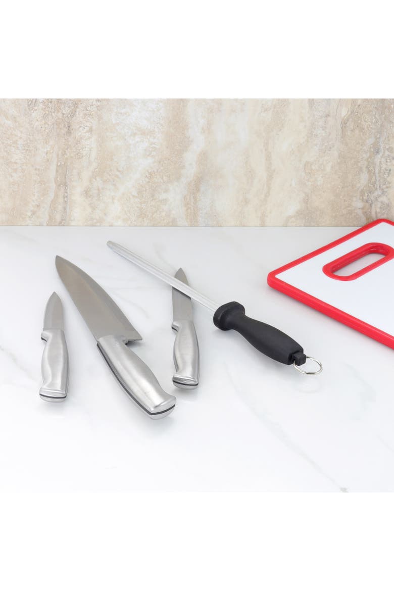 Baldwyn 4 Piece Stainless Steel Cutlery Knife Set, Alternate, color, Silver