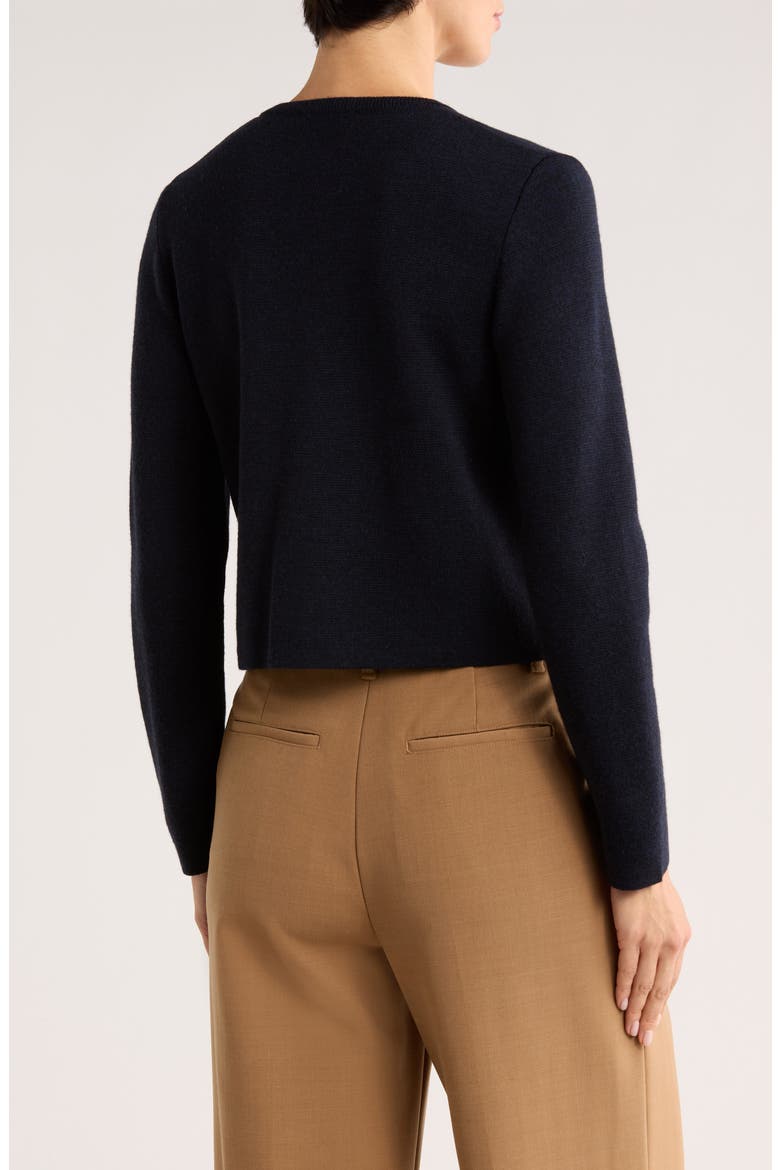 Merino Wool Crop Cardigan, Alternate, color, NAVY