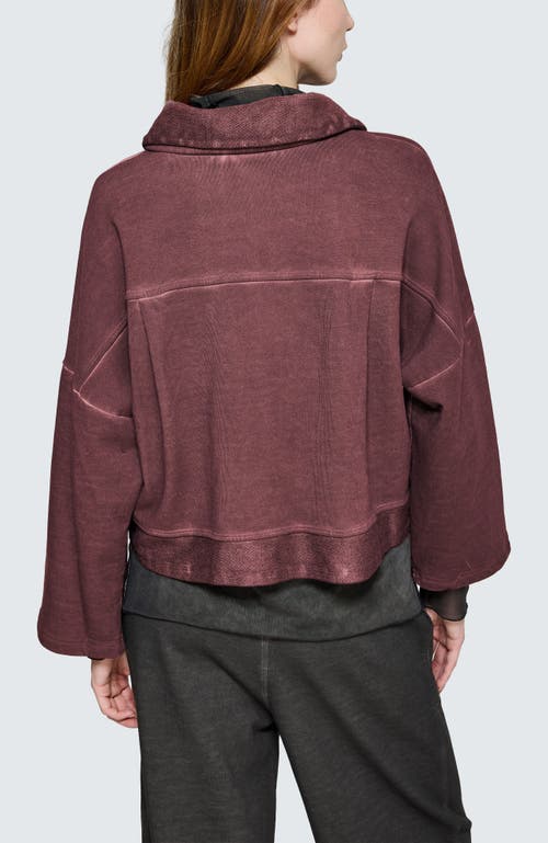 Luukaa Vera Cropped Sculptural Jacket In Burgundy