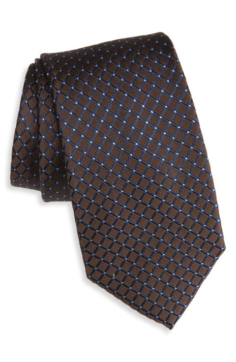 Grid Silk Tie