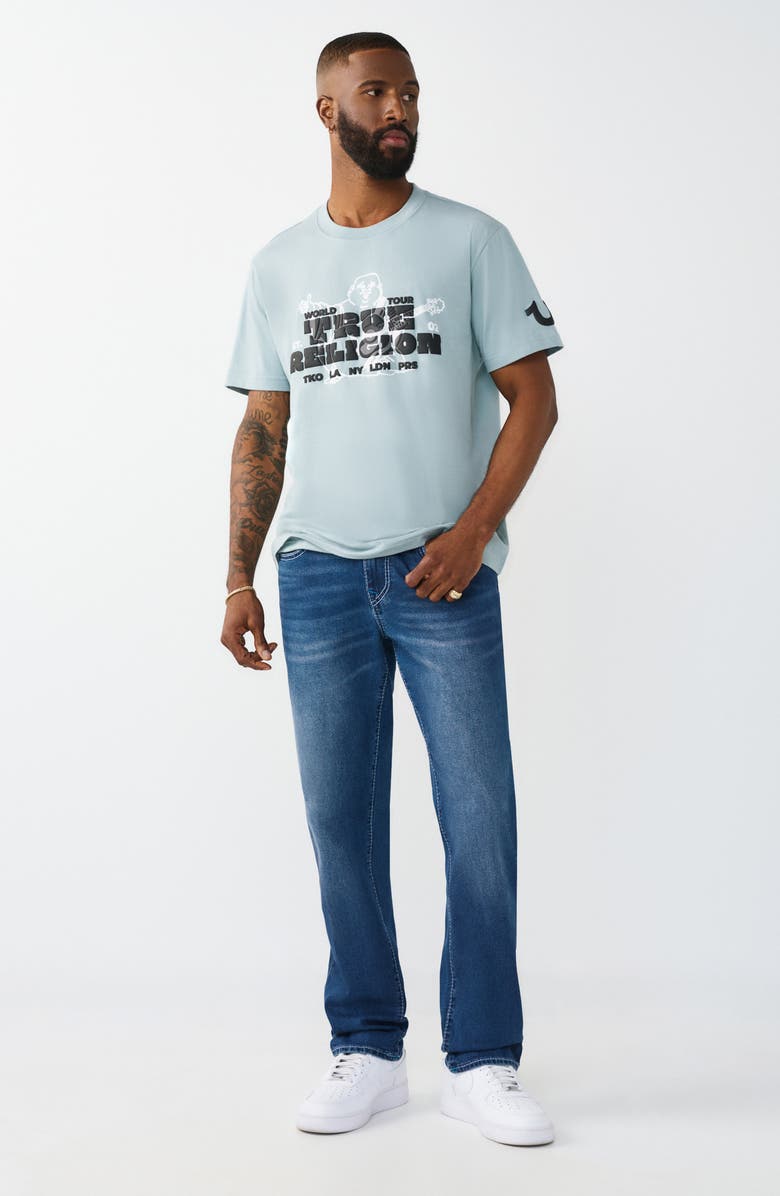 True Religion Geno Button Flap Pocket Slim Jeans, Alternate, color, Medium Blaze