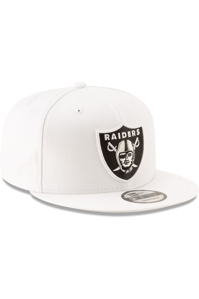 Men's New Era White Las Vegas Raiders Basic 9FIFTY Adjustable Snapback Hat, Alternate, color, WHITE