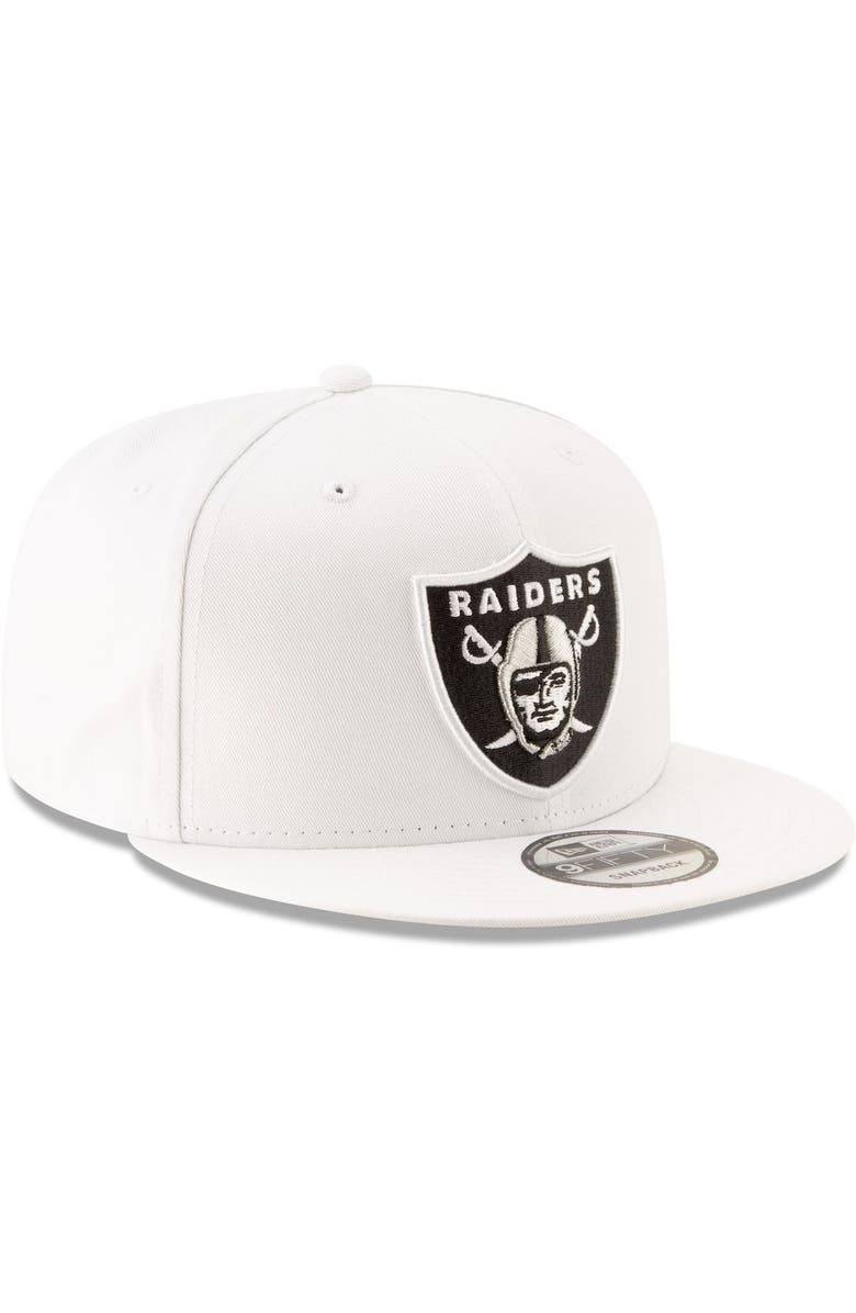 New Era Men's New Era White Las Vegas Raiders Basic 9FIFTY Adjustable Snapback Hat, Alternate, color, 