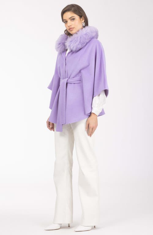 Gorski Wool Belted Cape In Purple