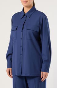 Marina Rinaldi Virgin Wool Shirt Jacket