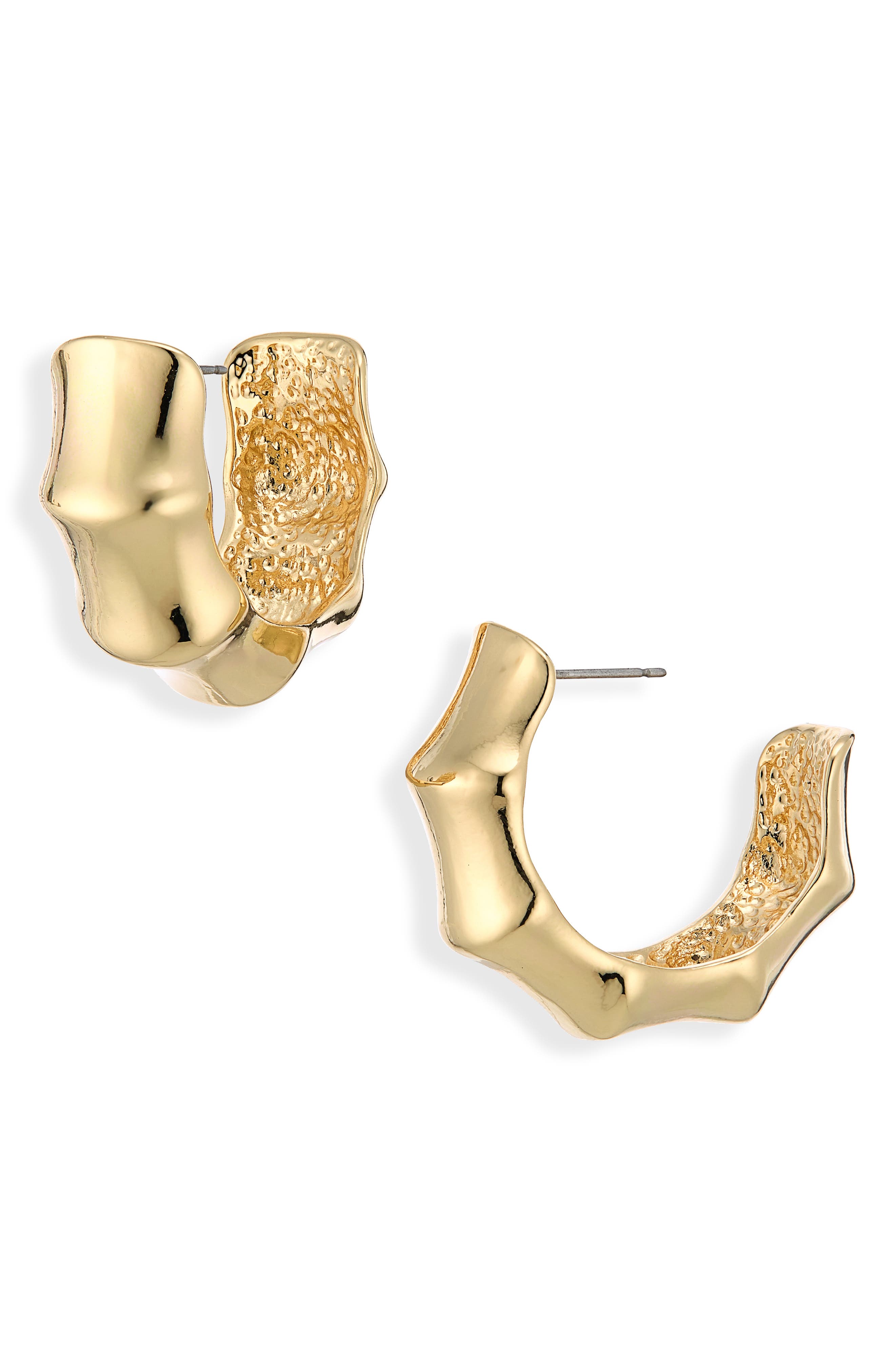 Cara Bamboo Textured Hoop Earrings