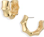 Cara Bamboo Textured Hoop Earrings